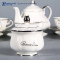 La insignia blanca pura 15pcs personalizó el café y el té antiguos de la porcelana fina fija, sistema fino del café de China para la venta